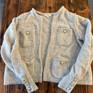 J. Crew Women's Light Gray Cardigan with Button Accents